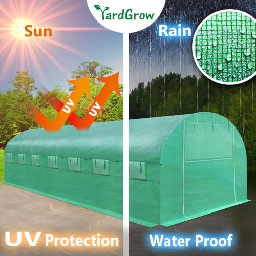 yardgrow greenhouse replacement cover larger walk in outdoor showing dimensions