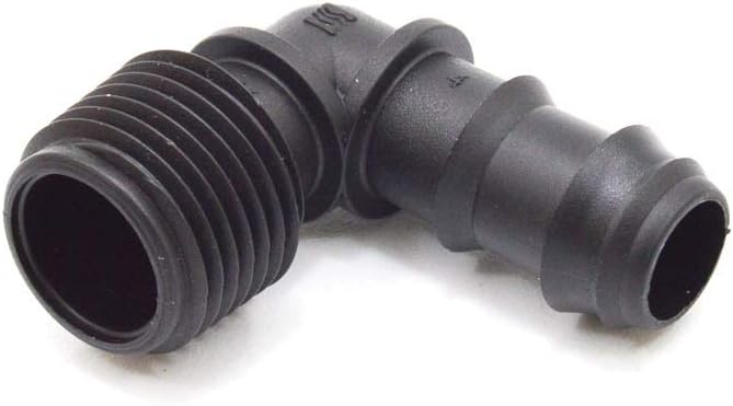 S&M 544200 Threaded Elbow 16mm x 3/4" Drip Irrigation, Black