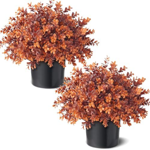 artificial fall boxwood topiary ball tree for front, main product view
