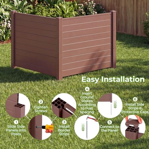 giantex 36''h x 48''w air conditioner fence privacy showing dimensions