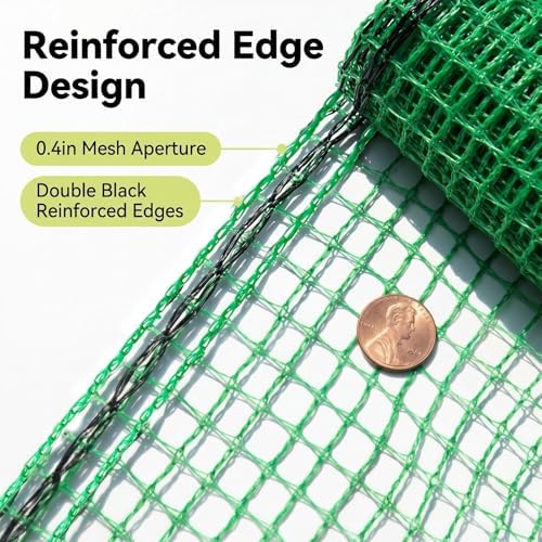 6.6x100ft plastic mesh fencing, 0.4in mesh deer fence shown in use