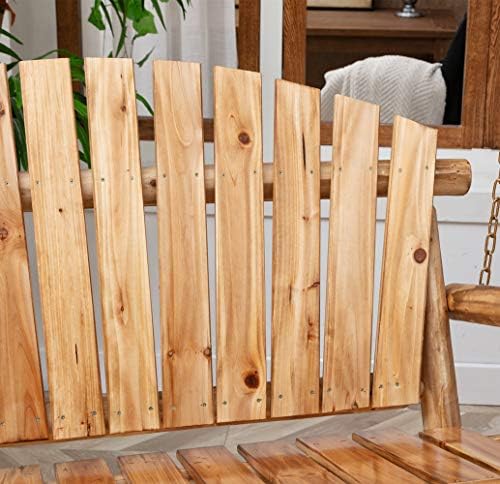 anraja outdoor wooden porch swing front porch hanging, front angle view