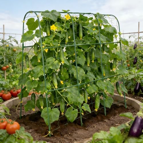 48x46 in u-shape cucumber trellis for climbing plants, close-up detail