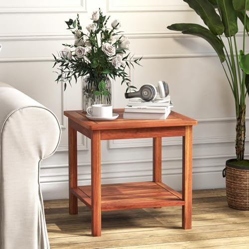 happygrill adirondack outdoor side table patio 2-tier square shown in use