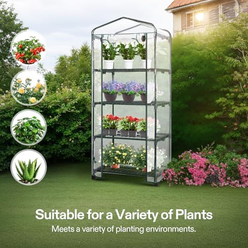 vivosun mini 4-tier greenhouse with wheels, 27 x on a desk or shelf