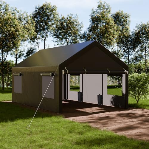 shintenchi carport 10' x 20' heavy duty portable, view 9