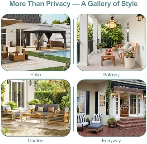 metal privacy screen outdoor freestanding privacy wall panels, front angle view