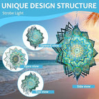 Wind Spinner Mandala Peacock Flower,12In Stainless Steel Wind Spinners Outdoor,3D Yard Art Decorations,Hanging Kinetic Sculptures,Garden Decor,Gifts for Women,Mother,Men,Father,Holidays