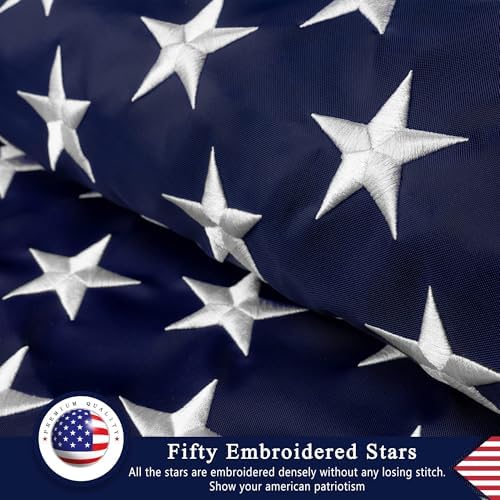 american flag 5x8 ft for outside, heavy duty, side view