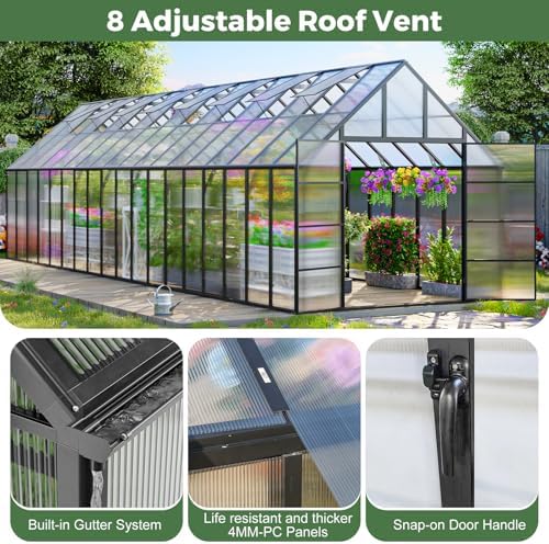 cdcasa 10x36 ft greenhouse for outdoors, massive easy on a desk or shelf