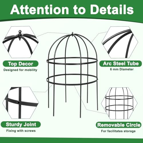 jardin bird cage plant support 24" h large, side view