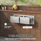 vevor outdoor kitchen drawers 30"w x 10"h x showing dimensions