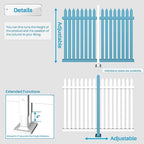 patio vinyl picket fence white panels 36" h, close-up detail