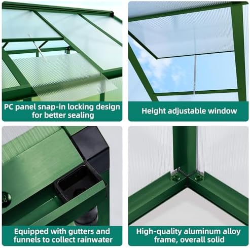 garvee 6x10 ft greenhouse - large aluminum greenhouses, package contents