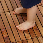 bare decor ez-floor interlocking flooring tiles in solid, close-up detail