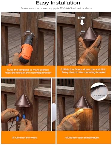 cloudy bay [8 pack] led deck lights low, package contents