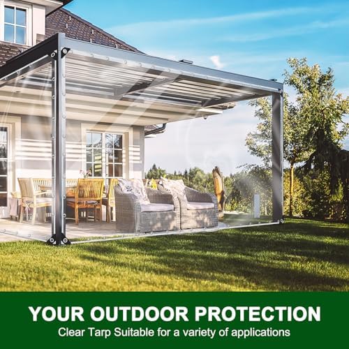 clear tarp 6x20ft thick heavy duty waterproof pvc, close-up detail