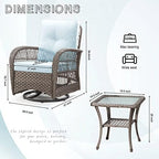 bistro set 3 piece outdoor patio furniture, wicker, close-up detail