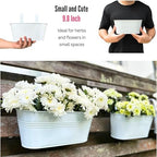 lalagreen rail planter (9.8 in, 10 pack) white, front angle view
