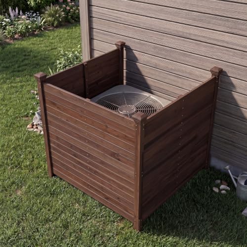 giantex 3 panels wooden privacy fence with stakes shown in use