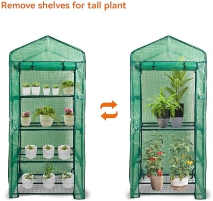 mini greenhouse for outdoor indoor,4 tier small portable, close-up detail