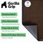 gorilla grip weathermax door mat, indoor outdoor, 72x24 shown in use