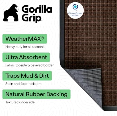 gorilla grip weathermax door mat, indoor outdoor, 72x24 shown in use