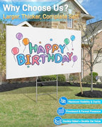 mulctun 24"x36" 5mm blank yard signs with stakes,4pcs, side view