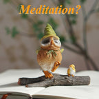 Miniature Fairy Garden Owl Figurine- Waiting Mum Schoolbag Owl