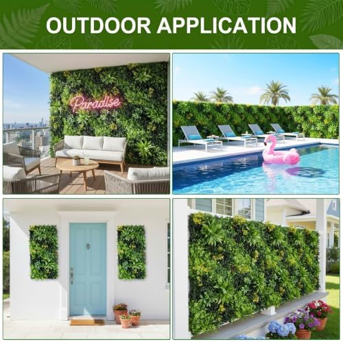 40" x 20" artificial grass wall panels, uv-anti, front angle view