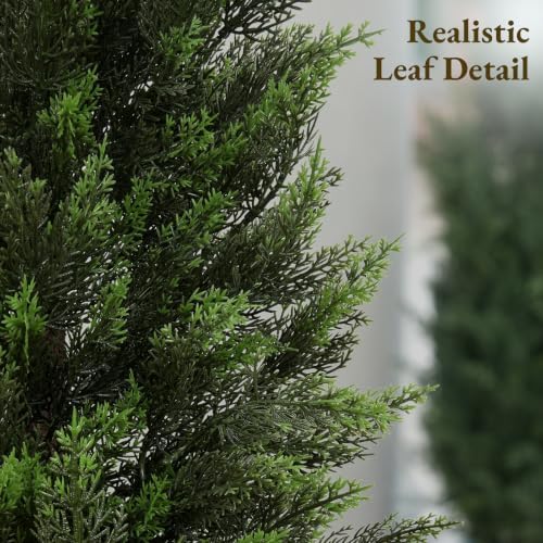 4ft artificial cedar trees, set of 2 faux shown in use