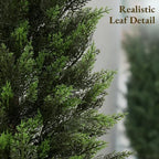 4ft artificial cedar trees, set of 2 faux shown in use