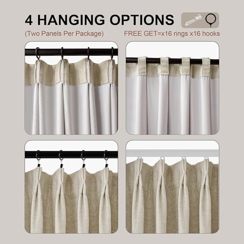 pinch pleated blackout curtains 84 inches long for on a desk or shelf