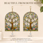 tree of life stained glass window hanging,colorful sun, package contents