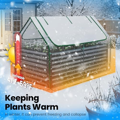 quictent large raised garden bed with cover 6x3x2, front angle view