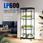 barrina lp600 indoor greenhouse with grow light, 4 shown in use