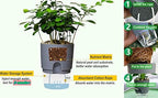 Self Watering Pots for Indoor Plants, 5 Pack 6/4.1/3.2 Inch Flower Pot Modern Decorative Plastic Planter with Extra Large Water Storage for All House Plants, Flowers, Herbs(White)