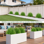 artificial 2 pack fern topiary trees with ground showing dimensions
