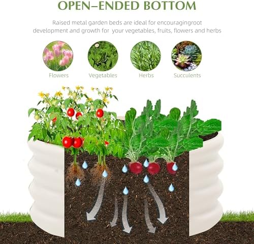 besebay 2-pack 2x1ft galvanized raised garden bed, outdoor, close-up detail