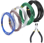 Swpeet 6Pcs 5 Sizes 0.8/1/ 1.5/2/ 3 mm Bonsai Training Wire 82 Feet Total with Wire Cutter, Aluminum Wire Bonsai Tool Kit, Bonsai Accessories for Bonsai Trees Indoor Garden DIY Tools