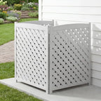 3-panel outdoor air conditioner fence screen, outside wood, view 9