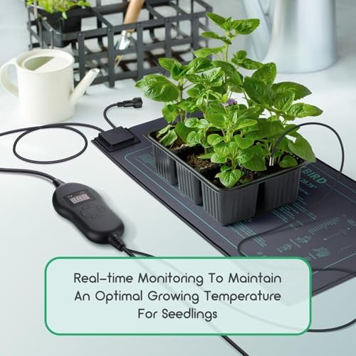 luxbird 4 pack seedling heat mats with digital, side view