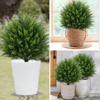 set of 2 artificial cedar topiary ball tree,23", package contents