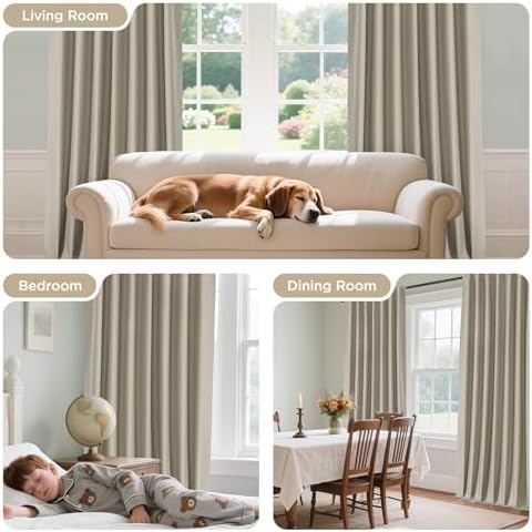 joydeco blackout curtains 84 inches long - 100% shown in use