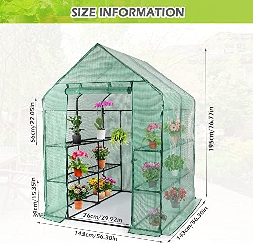 walk-in greenhouse - 3 tiers 8 shelves plant on a desk or shelf