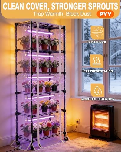 pyy indoor greenhouse with grow light - heavy shown in use
