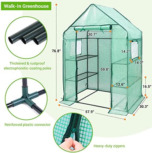 ohuhu greenhouse for outdoors with mesh side windows, package contents