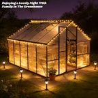 10 ft outdoor polycarbonate greenhouse, dark gray, front angle view