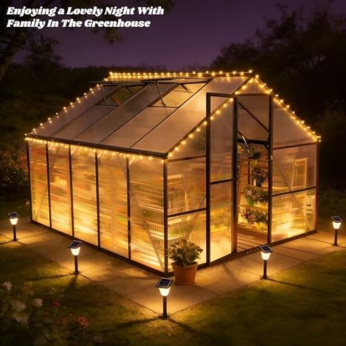 10 ft outdoor polycarbonate greenhouse, dark gray, front angle view