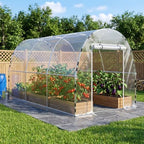 walk-in tunnel greenhouse for outdoors 14.8 x 7.9, front angle view